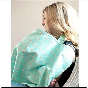 Udder Covers for Nursing Mothers Breastfeeding Cover Blanket SLOANE Pattern BLUE